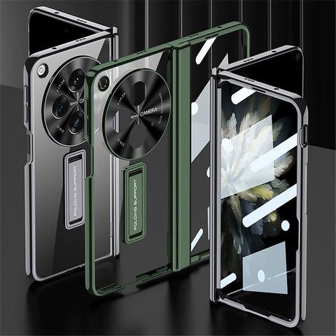 GKK For Oppo Find N3 5G Magnetic Hinge Protection Case Kickstand Cover with HD Tempered Glass Film