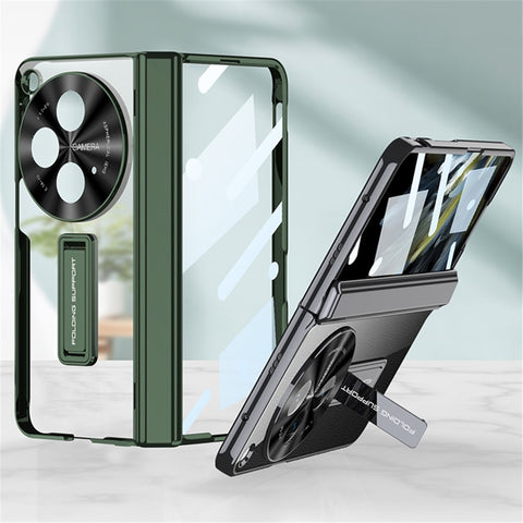 GKK For Oppo Find N3 5G Magnetic Hinge Protection Case Kickstand Cover with HD Tempered Glass Film