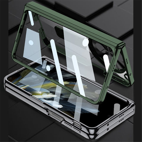 GKK For Oppo Find N3 5G Magnetic Hinge Protection Case Kickstand Cover with HD Tempered Glass Film