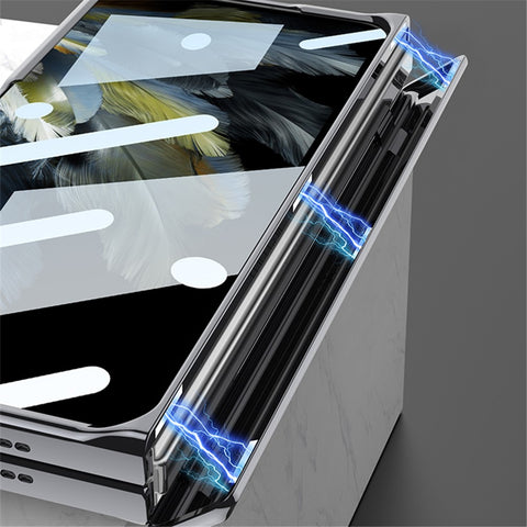 GKK For Oppo Find N3 5G Magnetic Hinge Protection Case Kickstand Cover with HD Tempered Glass Film