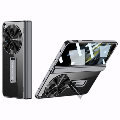GKK For Oppo Find N3 5G Magnetic Hinge Protection Case Kickstand Cover with HD Tempered Glass Film