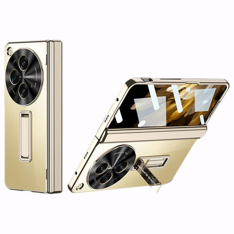 GKK For Oppo Find N3 5G Magnetic Hinge Protection Case Kickstand Cover with HD Tempered Glass Film