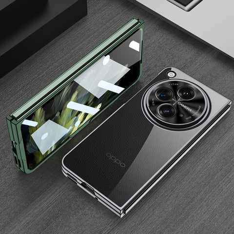 GKK For Oppo Find N3 5G Electroplating Phone Case Hard PC Cover with HD Front Screen Film