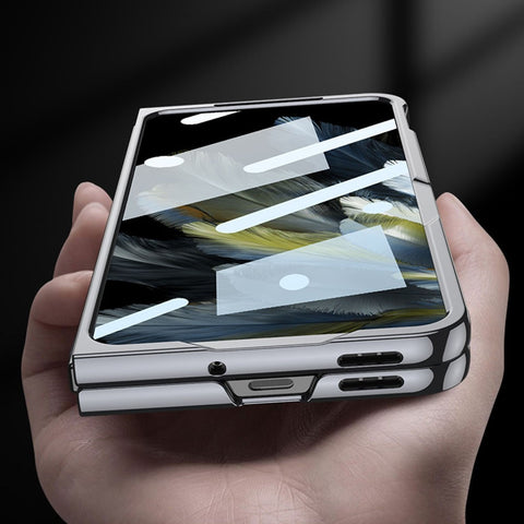 GKK For Oppo Find N3 5G Electroplating Phone Case Hard PC Cover with HD Front Screen Film