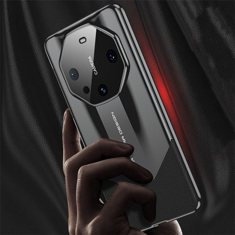 GKK For Huawei Mate 60 Pro Phone Case Anti-scratch PC+PU Leather Cover with Tempered Glass Lens Guard