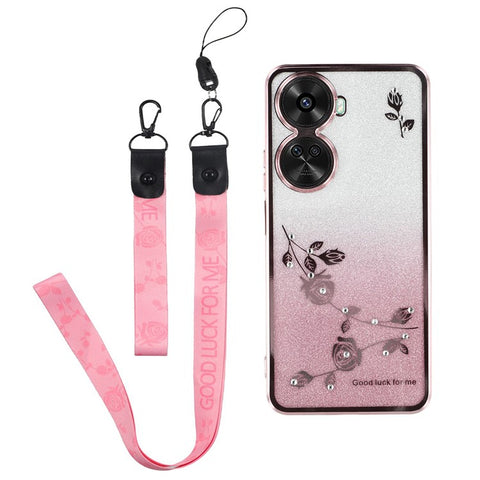 KADEM For Huawei nova 11 SE / nova 12 SE 4G Cell Phone Case with Strap Rhinestone Decor TPU Cover