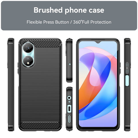 For Honor X5 Plus Phone Case Carbon Fiber Texture Cover