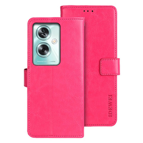 IDEWEI For Oppo A79 5G Case PU Leather Wallet Phone Cover Crazy Horse Texture Phone Shell