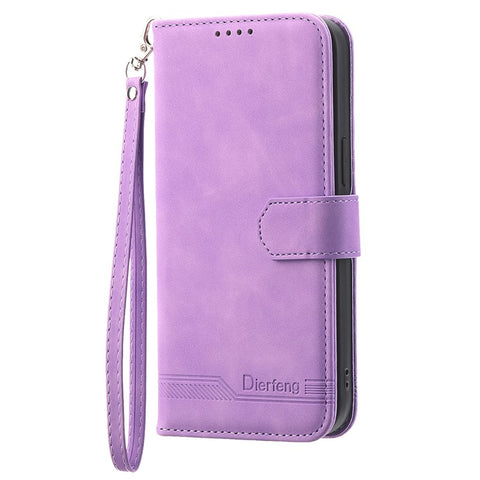 DIERFENG DF-03 For Oppo A79 5G / A2 5G Cover Lines Imprinted Flip Wallet Phone Stand Case