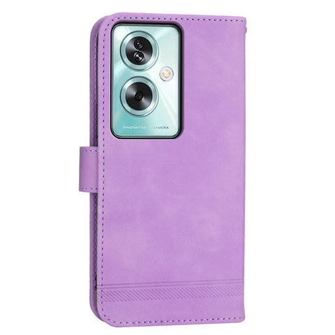 DIERFENG DF-03 For Oppo A79 5G / A2 5G Cover Lines Imprinted Flip Wallet Phone Stand Case