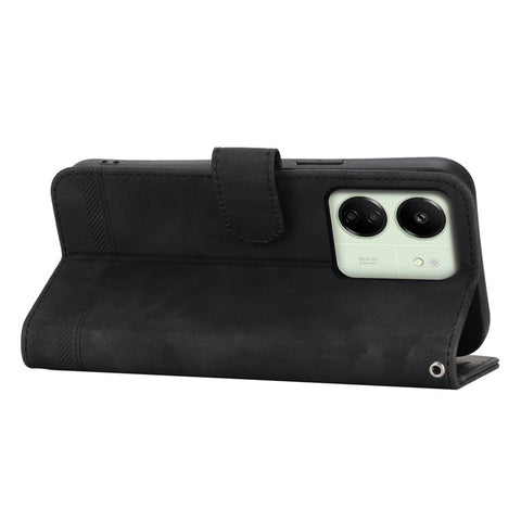 DIERFENG DF-03 For Xiaomi Redmi 13C 4G / 13C 5G / Poco C65 4G / Poco M6 5G / 13R 5G Case PU Leather Flip Card Holder Smartphone Cover