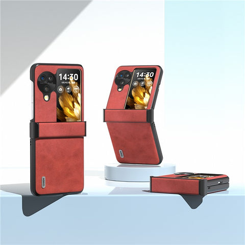 ABEEL For Oppo Find N3 Flip 5G Phone Case PU Leather Hinge Protection Cover