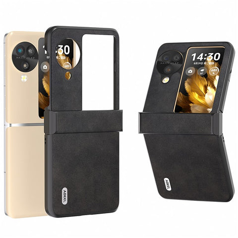 ABEEL For Oppo Find N3 Flip 5G Phone Case PU Leather Hinge Protection Cover