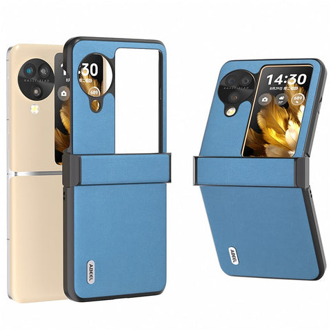 ABEEL For Oppo Find N3 Flip 5G Phone Case Hinge Protection Textured PU Leather Cover