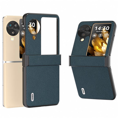 ABEEL For Oppo Find N3 Flip 5G Hinge Protection Case Genuine Cow Leather Back Cover