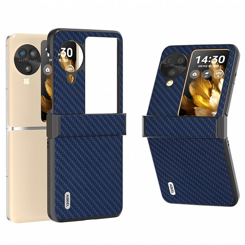 ABEEL For Oppo Find N3 Flip 5G Protective Phone Case Carbon Fiber Texture Cover