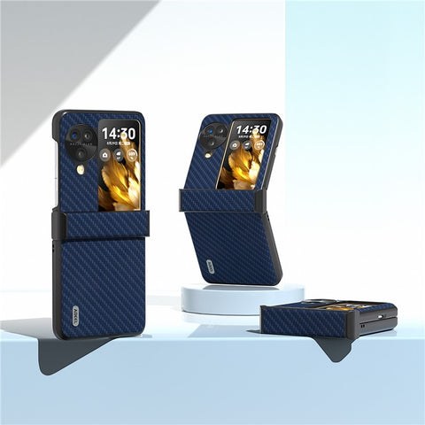 ABEEL For Oppo Find N3 Flip 5G Protective Phone Case Carbon Fiber Texture Cover