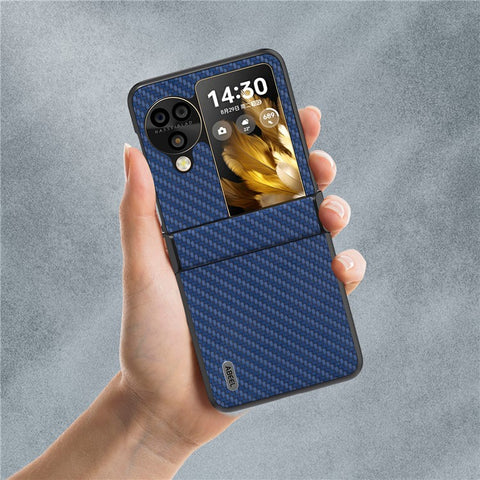 ABEEL For Oppo Find N3 Flip 5G Protective Phone Case Carbon Fiber Texture Cover