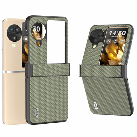 ABEEL For Oppo Find N3 Flip 5G Protective Phone Case Carbon Fiber Texture Cover