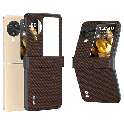 ABEEL For Oppo Find N3 Flip 5G Protective Phone Case Carbon Fiber Texture Cover