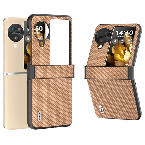 ABEEL For Oppo Find N3 Flip 5G Protective Phone Case Carbon Fiber Texture Cover