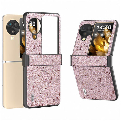 ABEEL For Oppo Find N3 Flip 5G Phone Case Glitter PU Leather Hinge Protection Cover
