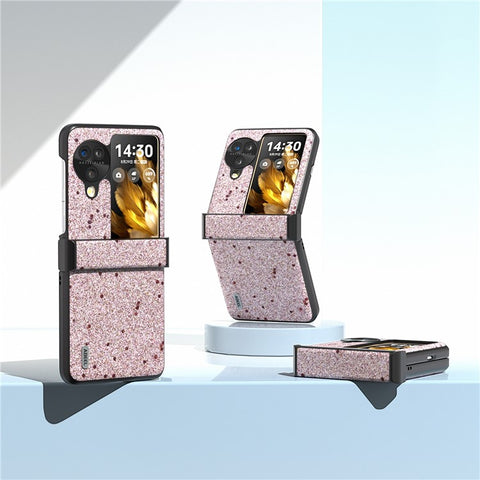 ABEEL For Oppo Find N3 Flip 5G Phone Case Glitter PU Leather Hinge Protection Cover