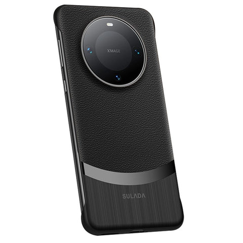 SULADA For Huawei Mate 60 Pro Slim Frameless Case Genuine Cow Leather Phone Back Cover