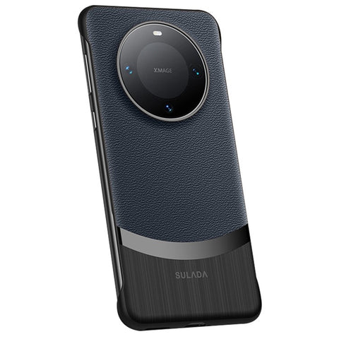 SULADA For Huawei Mate 60 Pro Slim Frameless Case Genuine Cow Leather Phone Back Cover