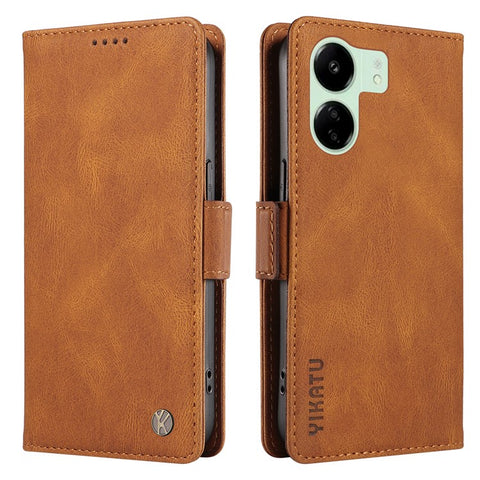 YIKATU YK-005 For Xiaomi Redmi 13C 4G / 13C 5G / 13R 5G / Poco M6 5G / Poco C65 4G Case PU Leather Full Protection Phone Cover