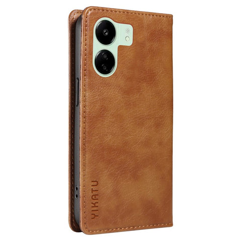 YIKATU YK-006 For Xiaomi Redmi 13C 4G / 13C 5G / 13R 5G / Poco M6 5G / Poco C65 4G Wallet Case PU Leather Stand Phone Cover