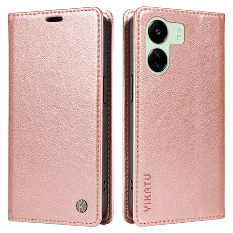 YIKATU YK-006 For Xiaomi Redmi 13C 4G / 13C 5G / 13R 5G / Poco M6 5G / Poco C65 4G Wallet Case PU Leather Stand Phone Cover