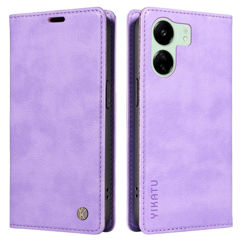 YIKATU YK-006 For Xiaomi Redmi 13C 4G / 13C 5G / 13R 5G / Poco M6 5G / Poco C65 4G Wallet Case PU Leather Stand Phone Cover