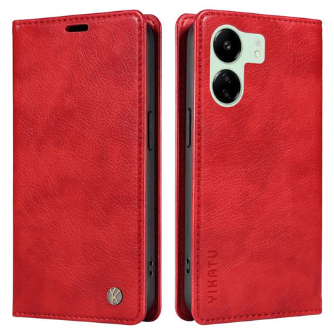 YIKATU YK-006 For Xiaomi Redmi 13C 4G / 13C 5G / 13R 5G / Poco M6 5G / Poco C65 4G Wallet Case PU Leather Stand Phone Cover