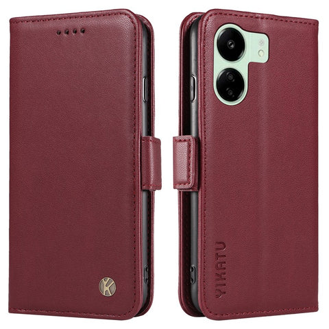 YIKATU YK-003 For Xiaomi Redmi 13C 4G / 13C 5G / 13R 5G / Poco M6 5G / Poco C65 4G Case PU Leather Stand Phone Cover