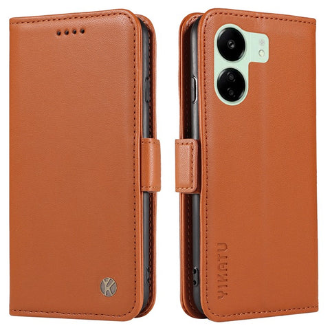 YIKATU YK-003 For Xiaomi Redmi 13C 4G / 13C 5G / 13R 5G / Poco M6 5G / Poco C65 4G Case PU Leather Stand Phone Cover