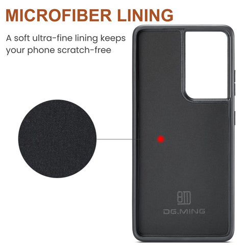 DG.MING M5 Series For Samsung Galaxy S21 Ultra 5G Phone Case Detachable Wallet Kickstand Cover