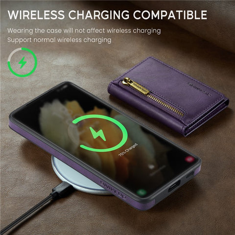 DG.MING M5 Series For Samsung Galaxy S21 Ultra 5G Phone Case Detachable Wallet Kickstand Cover