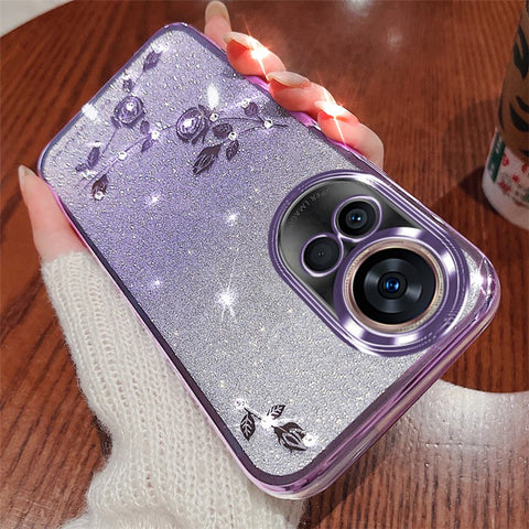 KADEM For Huawei nova 12 Pro 5G / nova 12 Ultra 5G Case Rhinestone Flower Glitter TPU Phone Cover with Strap