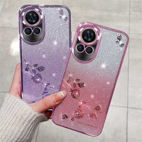 KADEM For Huawei nova 12 Pro 5G / nova 12 Ultra 5G Case Rhinestone Flower Glitter TPU Phone Cover with Strap