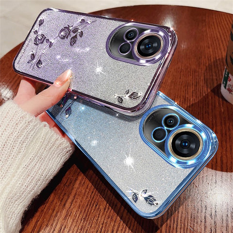 KADEM For Huawei nova 12 Pro 5G / nova 12 Ultra 5G Case Rhinestone Flower Glitter TPU Phone Cover with Strap