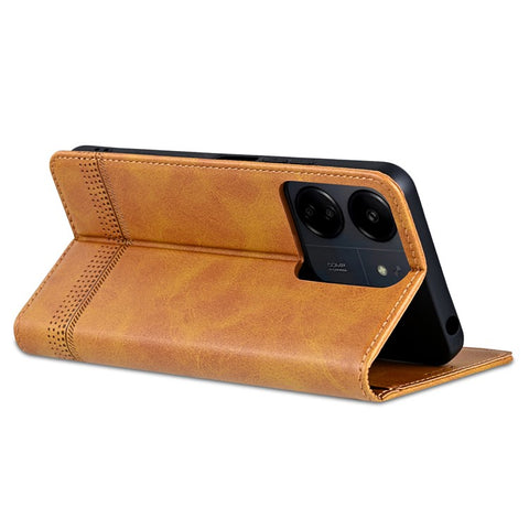 AZNS For Xiaomi 13C 4G / 13C 5G / Poco C65 4G / Poco M6 5G / 13R 5G Leather Case Wallet Magnetic Phone Cover