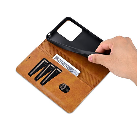 AZNS For Xiaomi 13C 4G / 13C 5G / Poco C65 4G / Poco M6 5G / 13R 5G Leather Case Wallet Magnetic Phone Cover