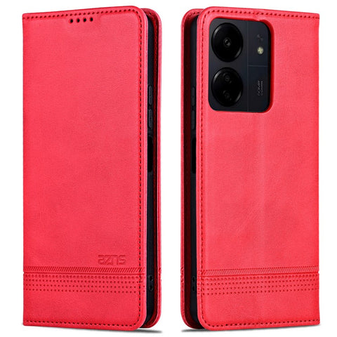 AZNS For Xiaomi 13C 4G / 13C 5G / Poco C65 4G / Poco M6 5G / 13R 5G Leather Case Wallet Magnetic Phone Cover