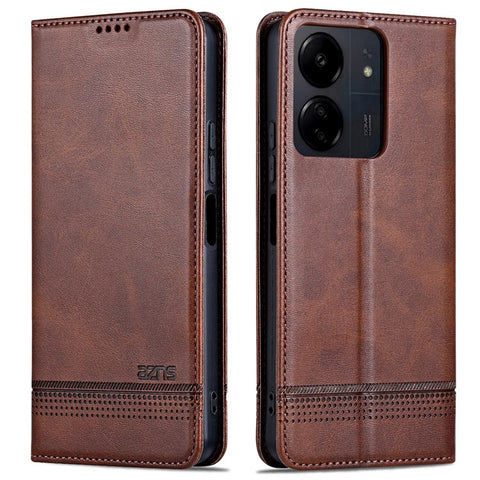 AZNS For Xiaomi 13C 4G / 13C 5G / Poco C65 4G / Poco M6 5G / 13R 5G Leather Case Wallet Magnetic Phone Cover