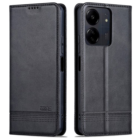 AZNS For Xiaomi 13C 4G / 13C 5G / Poco C65 4G / Poco M6 5G / 13R 5G Leather Case Wallet Magnetic Phone Cover