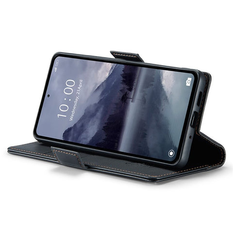 For Xiaomi Redmi 12 4G / 12 5G (Global) / Note 12R 5G / Poco M6 Pro 5G Leather Case CASEME 023 RFID Blocking 3 Card Slot Mobile Cover