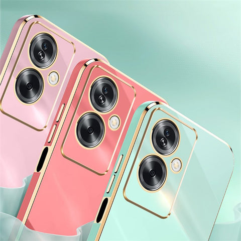 XINLI For Oppo A2 5G / A79 5G Soft TPU Case Electroplating Technology Kickstand Cover