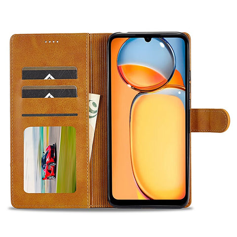 LC.IMEEKE For Xiaomi Redmi 13C 4G / 5G / 13R 5G / Poco M6 5G / Poco C65 4G Magnetic Phone Case Calf Texture Leather Wallet Cover