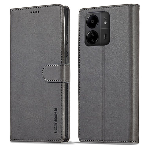 LC.IMEEKE For Xiaomi Redmi 13C 4G / 5G / 13R 5G / Poco M6 5G / Poco C65 4G Magnetic Phone Case Calf Texture Leather Wallet Cover